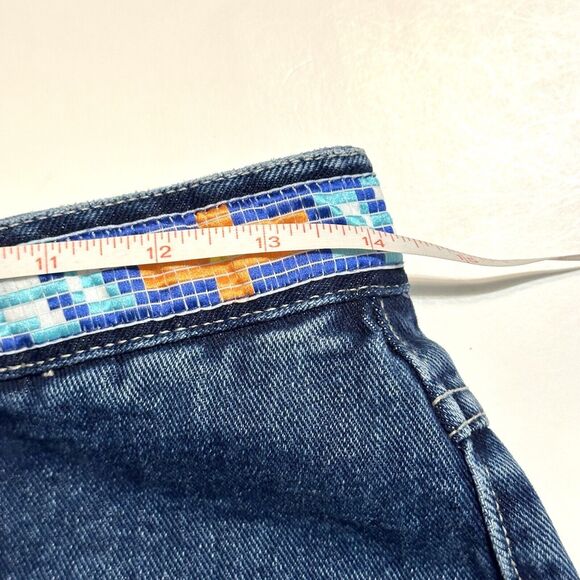 R.V.T. Jean Co Size 9/10 Womens Juniors Jeans Blue Straight Leg Embroidered Y2K - Picture 8 of 16